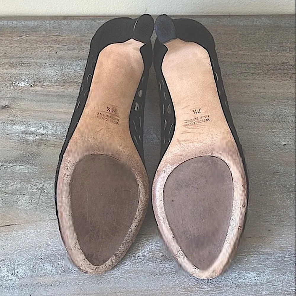 Aquatalia Suede Open Toe Heels Size 7.5